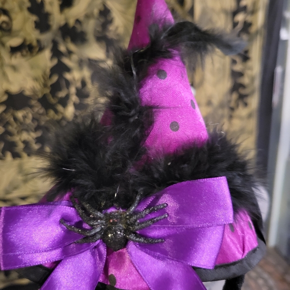 Purple mini witch's hat / headband one size - Picture 4 of 4
